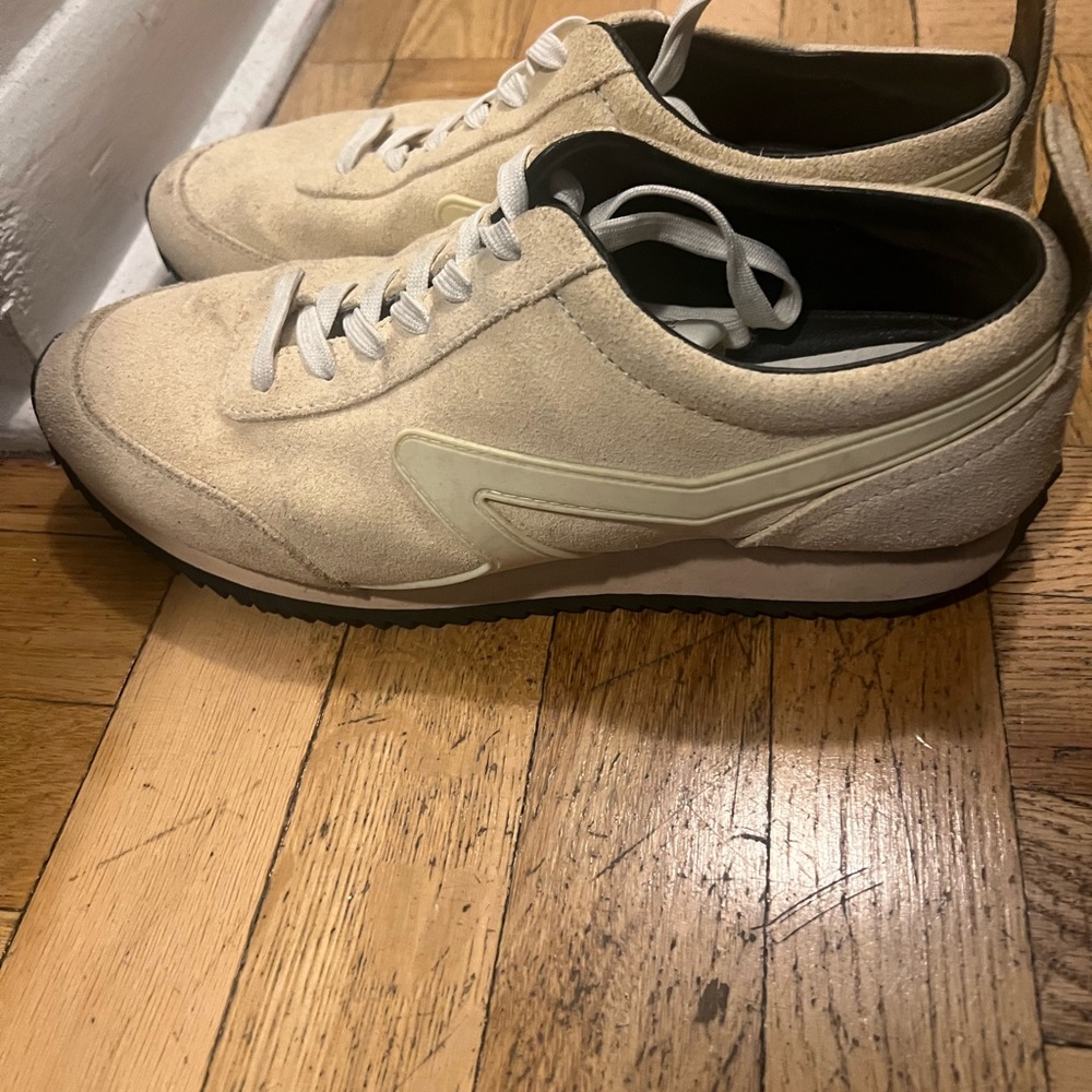 Rag & Bone Cream Sneakers with Black Soles